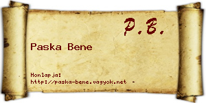 Paska Bene névjegykártya